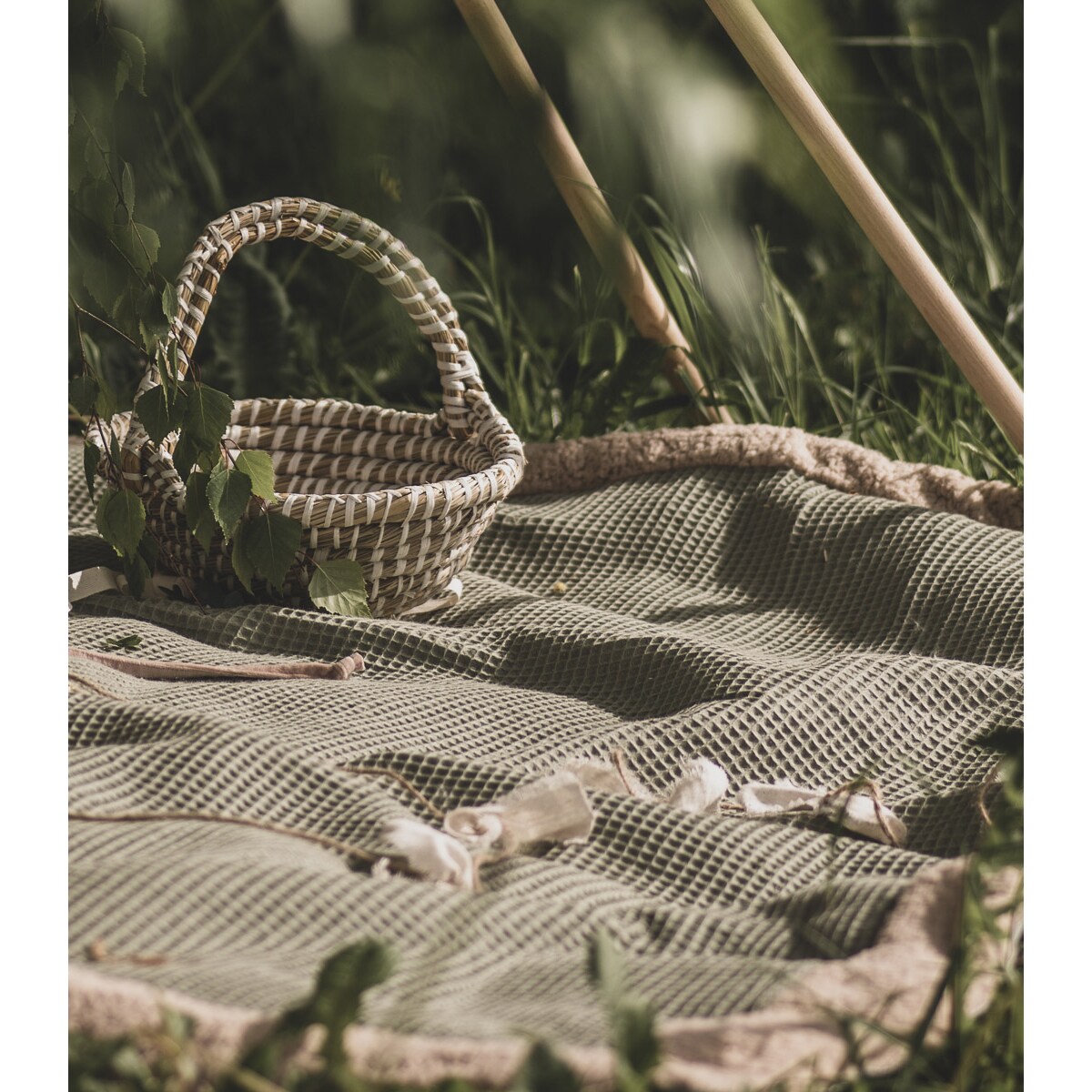 Waffle – Koc piknikowy XXL – mata piknikowa 180×160 cm