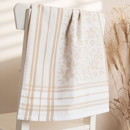 Ścierka bawełniana kuchenna 50x70 Fiołka beżowa