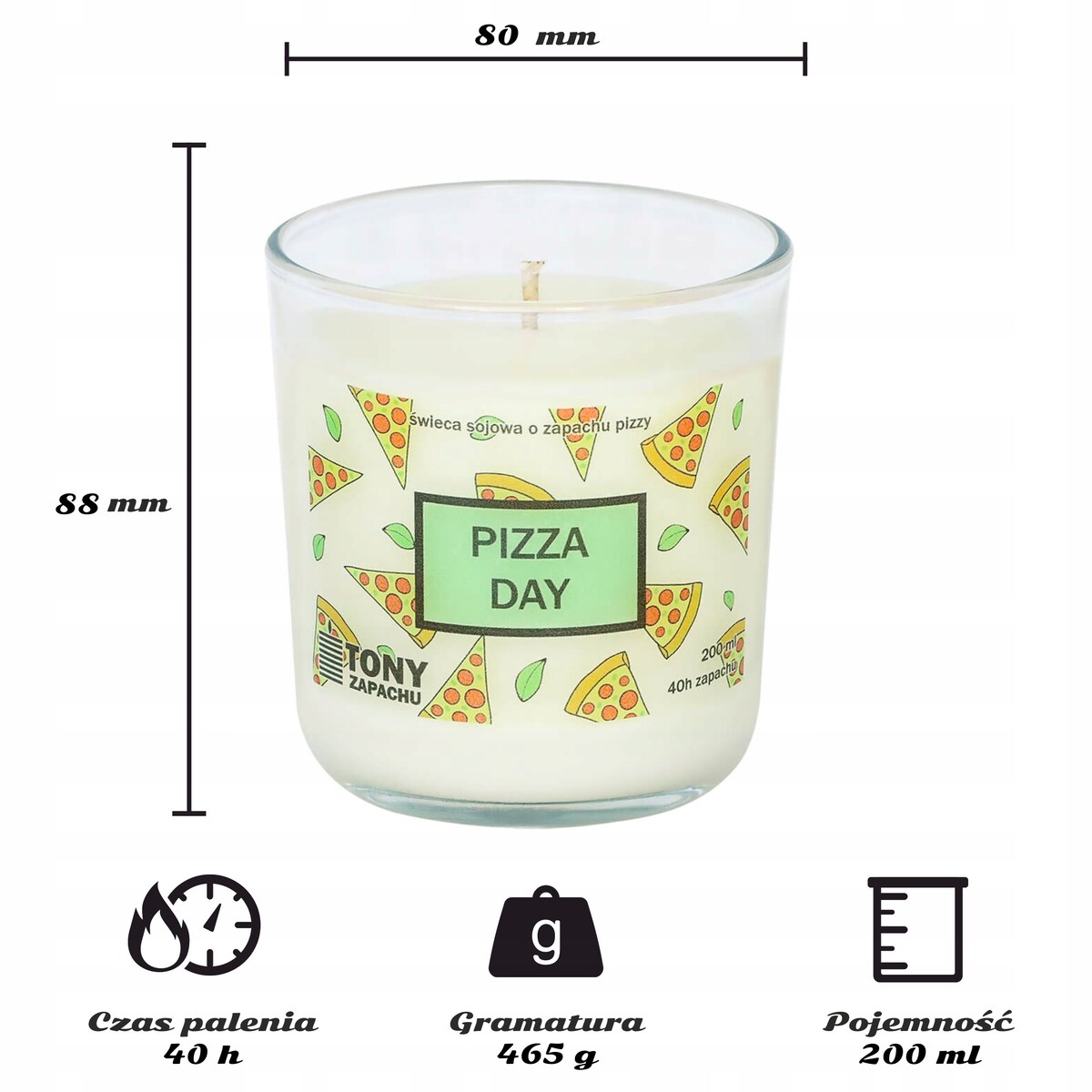 ŚWIECA SOJOWA O ZAPACHU "PIZZA DAY" POCZUJ SIĘ JAK WE WŁOSKIEJ RESTAURACJI