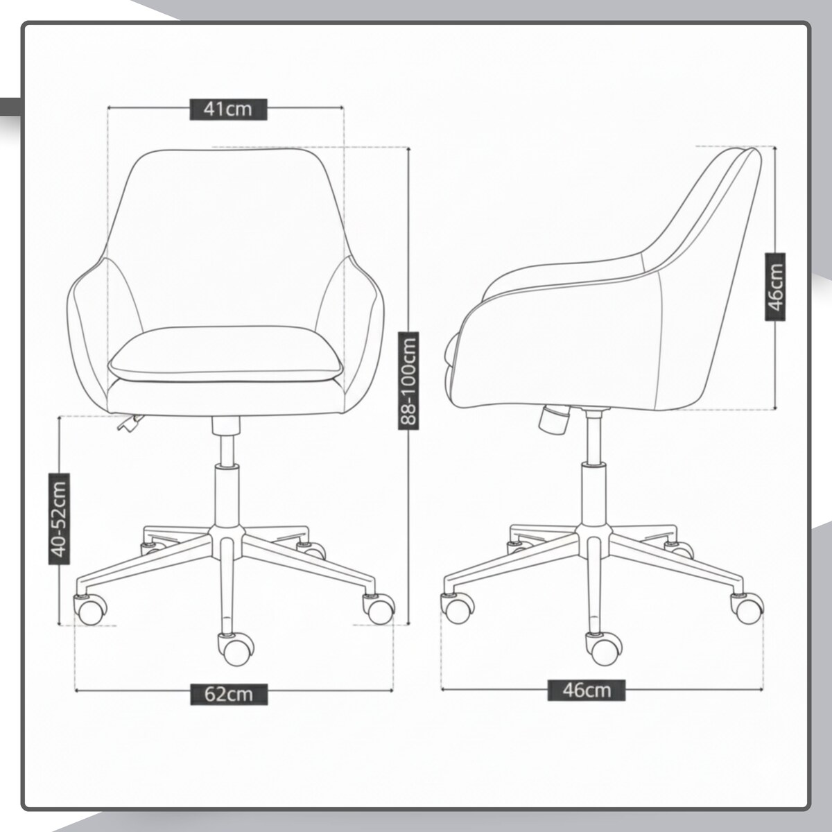 Krzesło biurowe fotel obrotowy welurowy szary do biurka toaletki