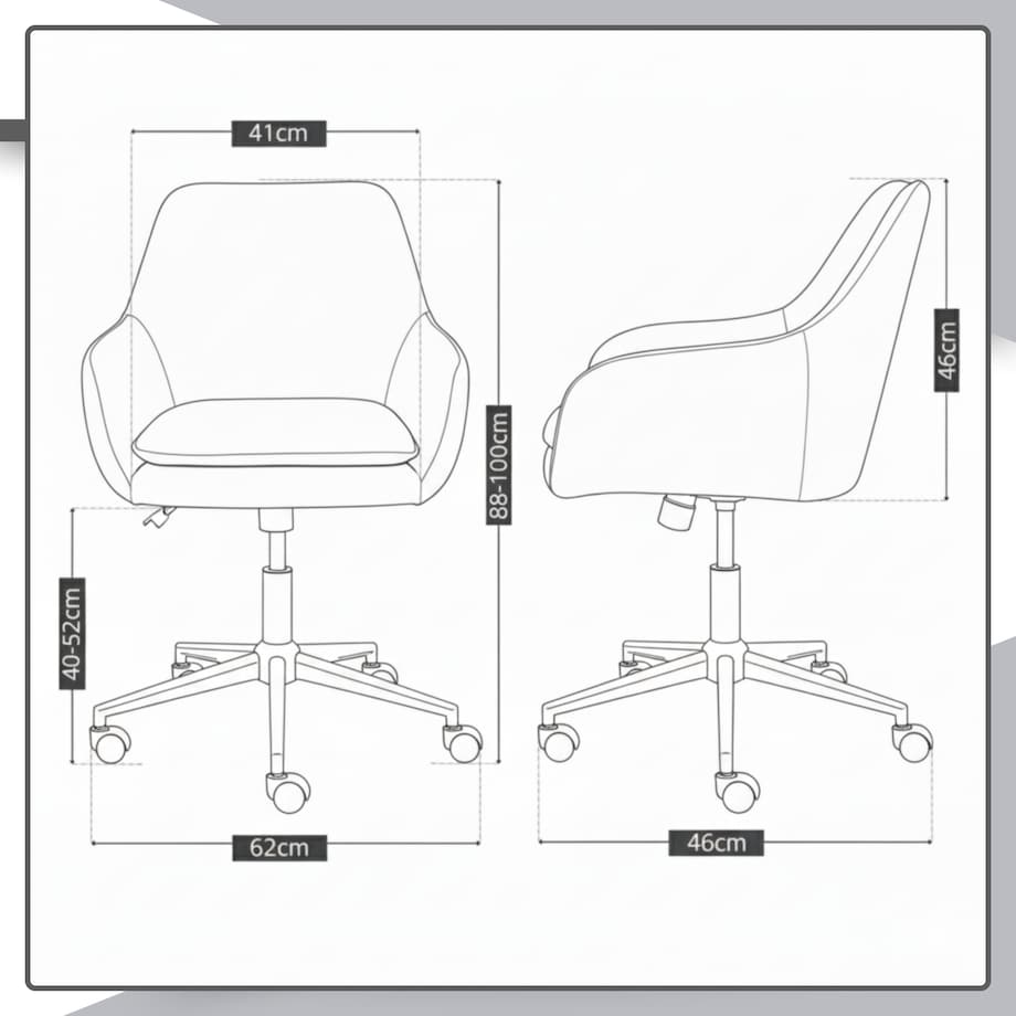 Krzesło biurowe fotel obrotowy welurowy szary do biurka toaletki