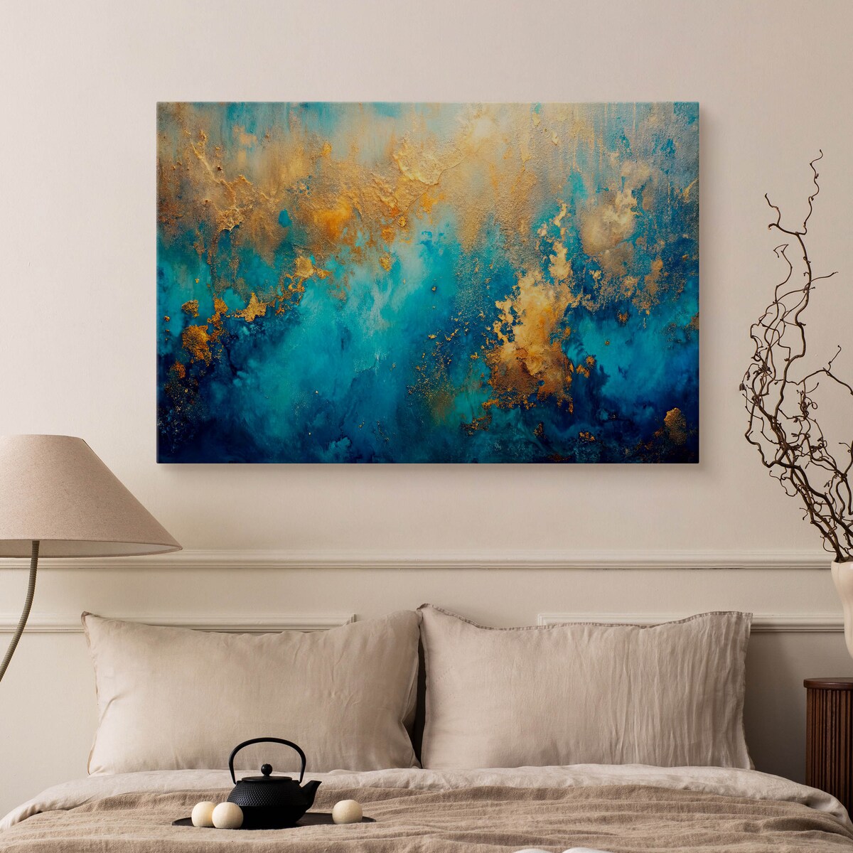 Obraz na płótnie Abstrakcja ze złotem 100x70cm