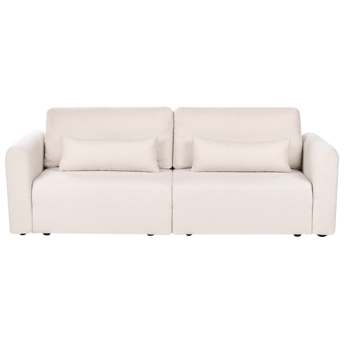 Sofa rozkładana dla 3 osób VAXHOLM Boucle Jasnobeżowy ze schowkiem