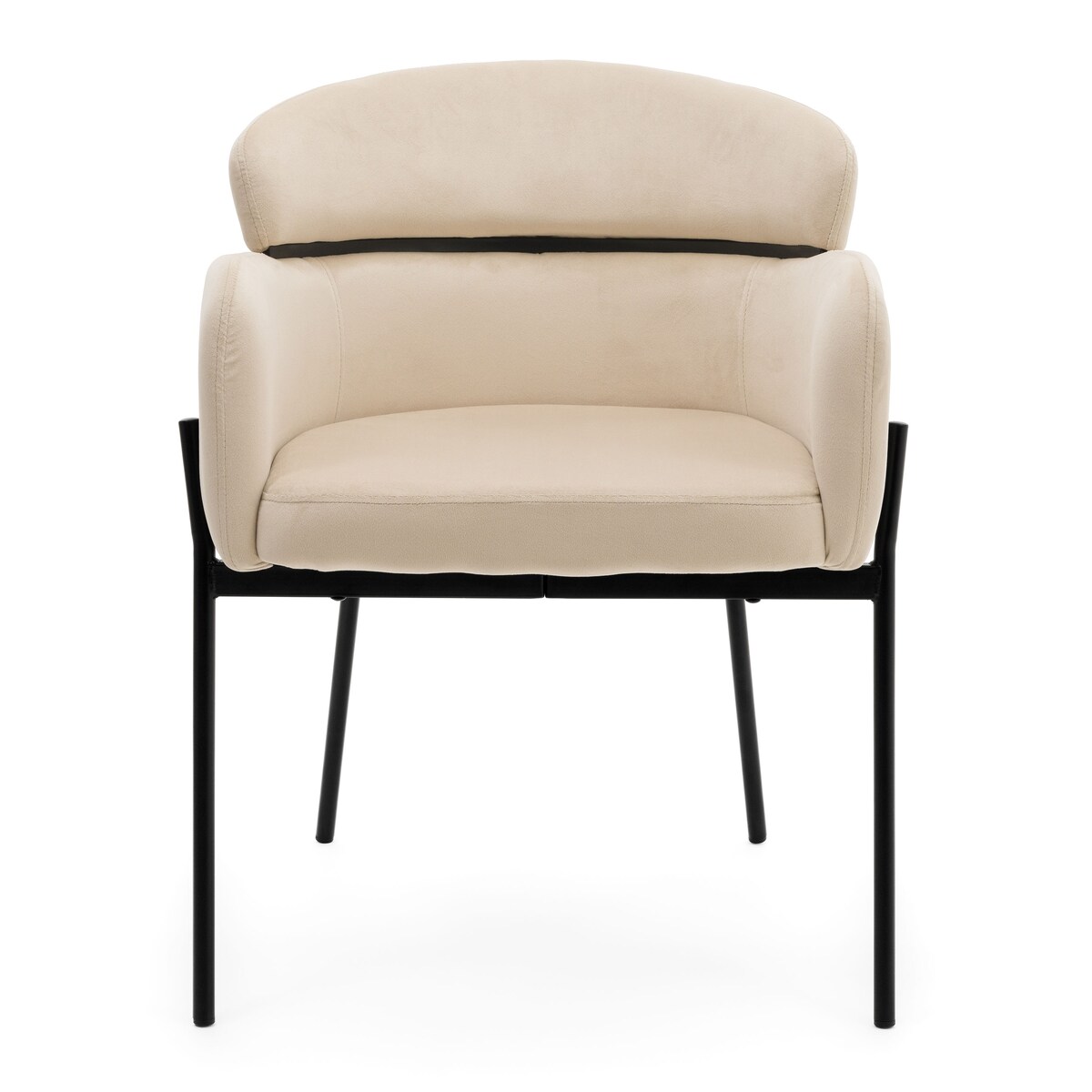 Krzesło tapicerowane welurowe do salonu BOLZANO beżowe