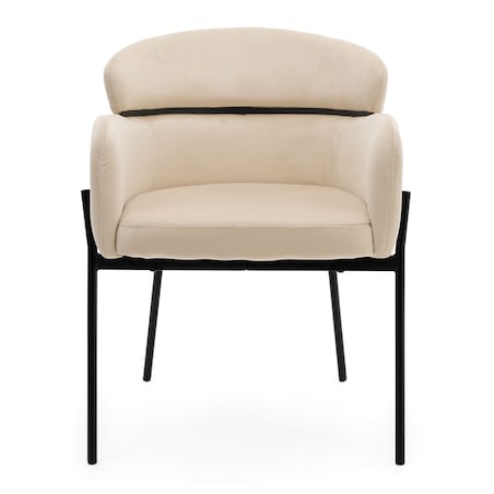 Krzesło tapicerowane welurowe do salonu BOLZANO beżowe