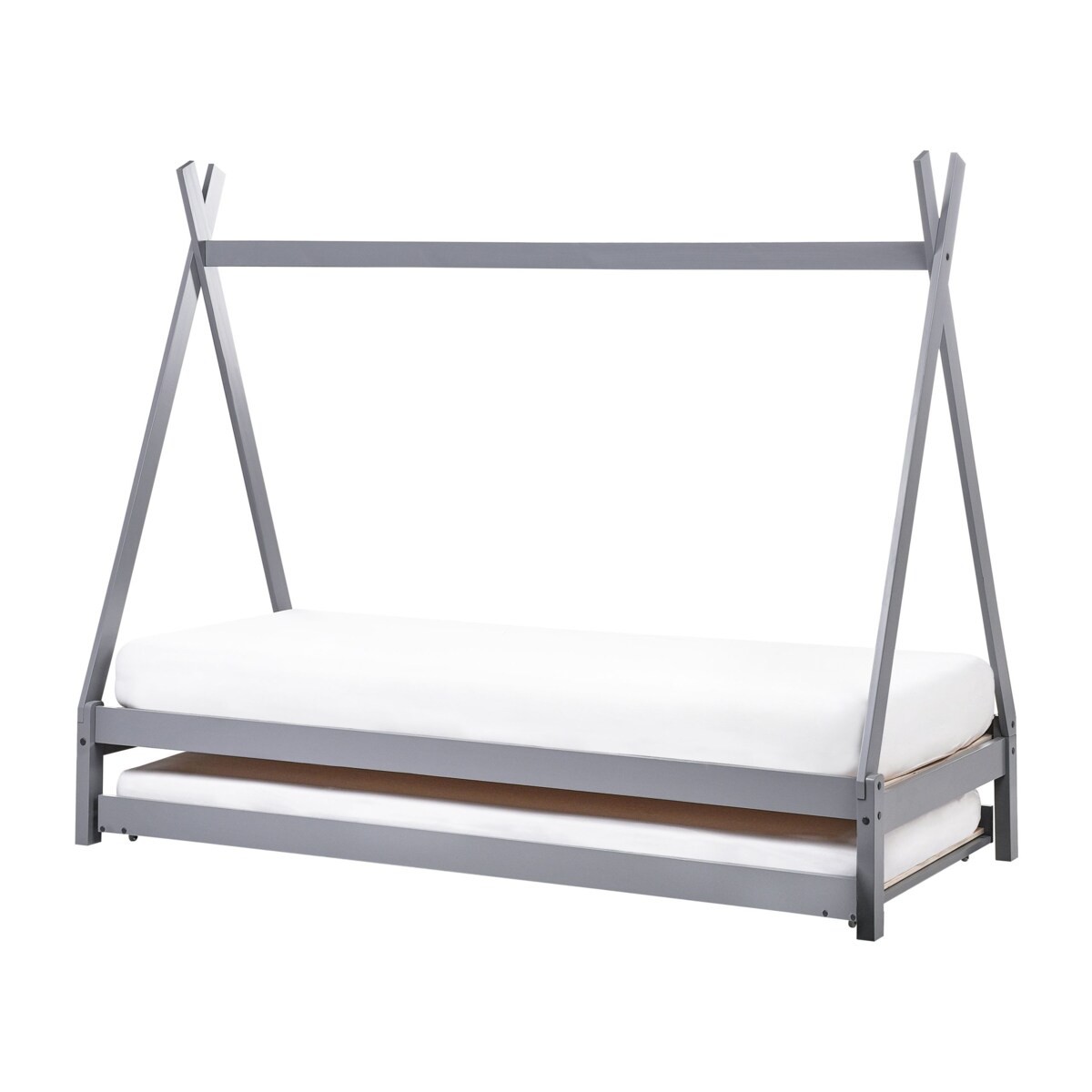 Łóżko wysuwane Drewno sosnowe TALMONTIERS 90 x 200 cm Szary