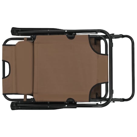 vidaXL Składane leżaki z podnóżkiem, 2 szt., stalowe, brązowe