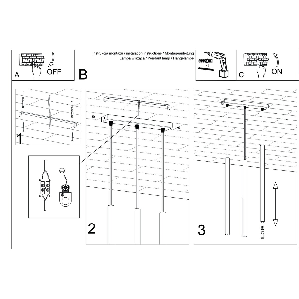 Lampa wisząca PASTELO 3 zielona oliwka