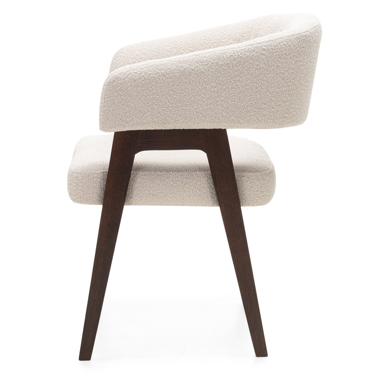 Krzesło tapicerowane, bouclé, jasnobeżowe/orzech Coba