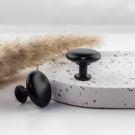 10x Gałka do mebli czarna uchwyt meblowy klasyczny zestaw 28 mm