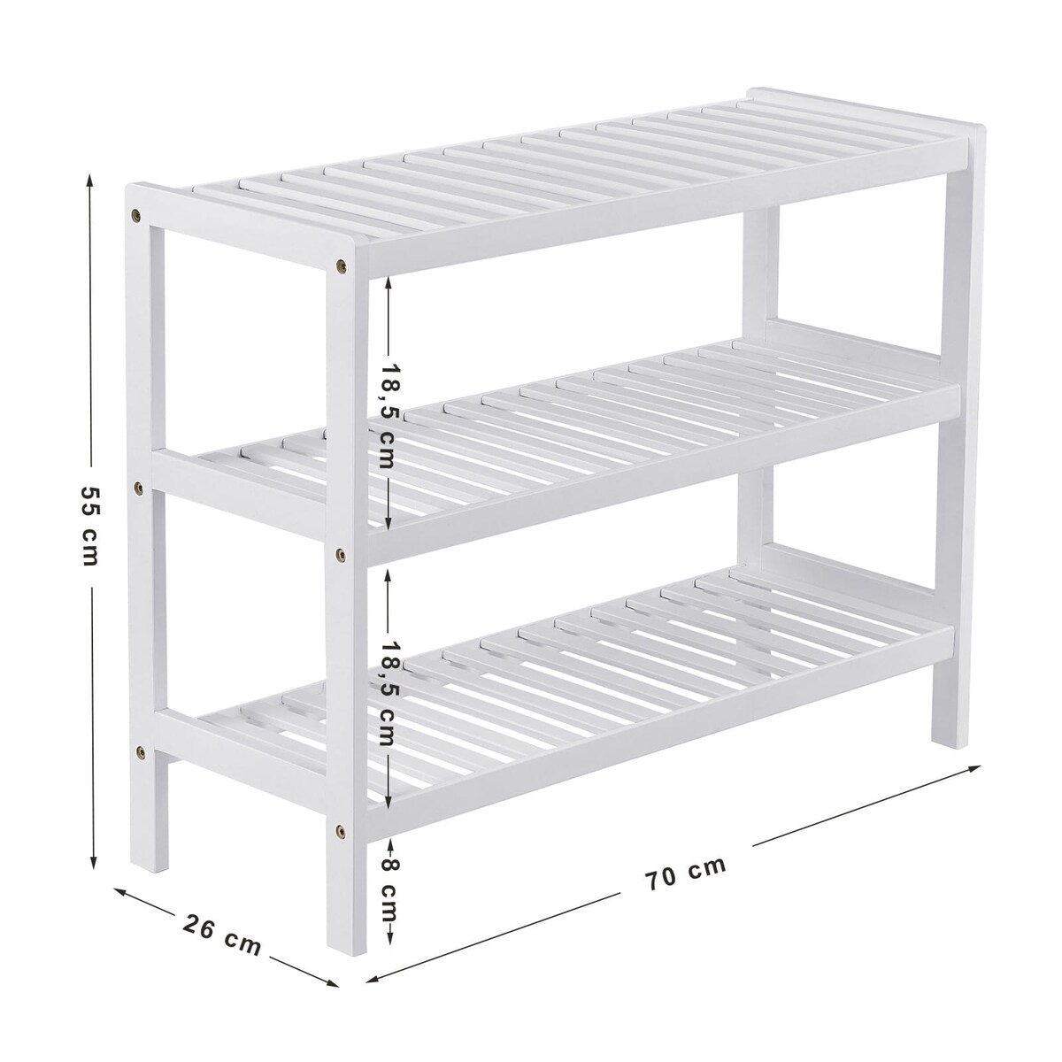 Szafka Na Buty 70X26X55 Cm Biały