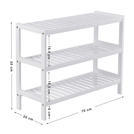 Szafka Na Buty 70X26X55 Cm Biały