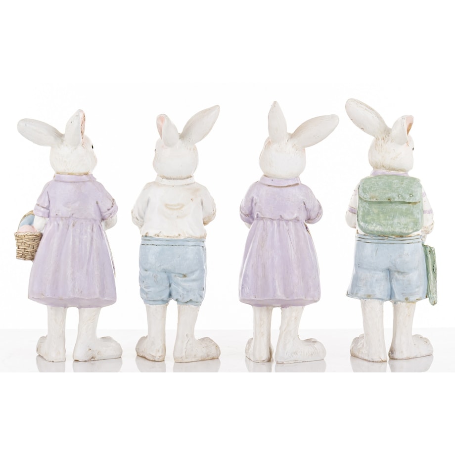 Dekoracja - 4 młode króliki 21x8x7 cm PAFFUTO