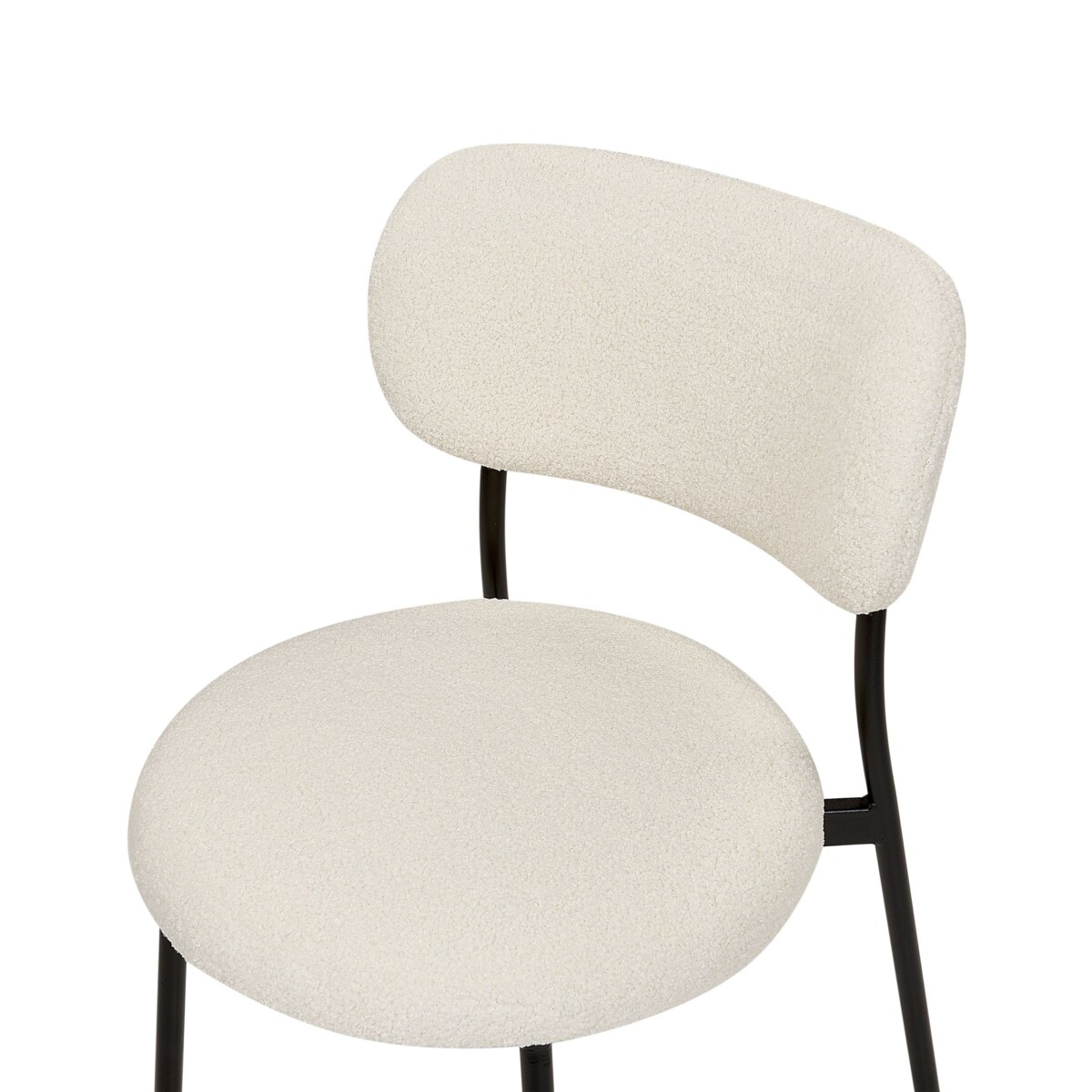 Zestaw 2 krzeseł do jadalni CASEY Boucle Złamana biel