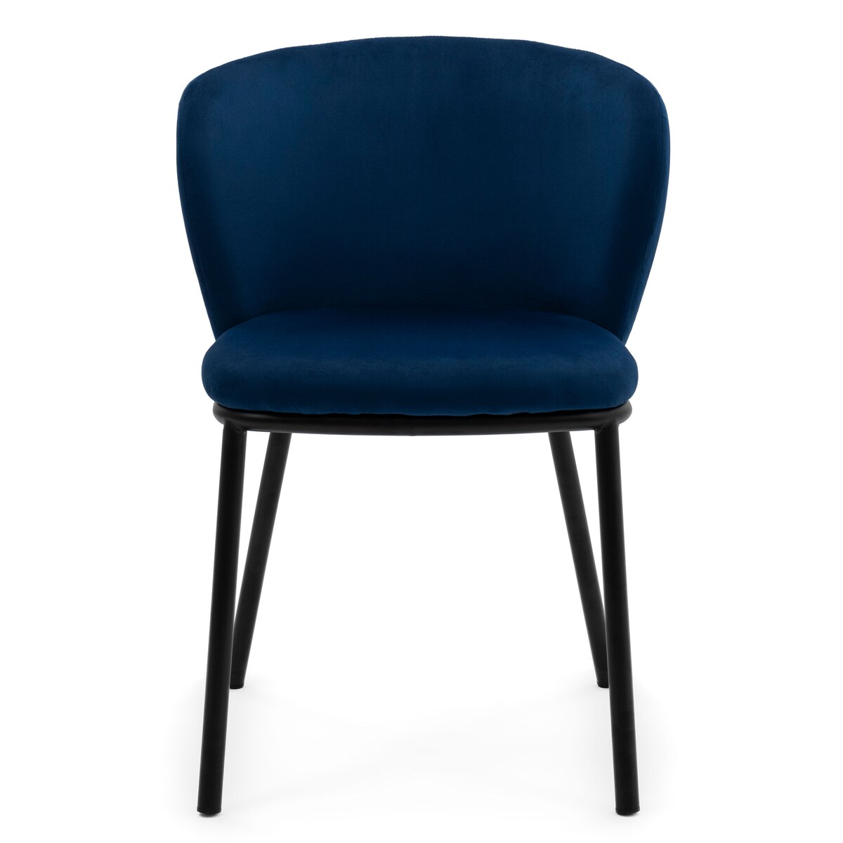 KRZESŁO TAPICEROWANE WELUROWE DO SALONU JADALNI GLAMOUR GRANATOWE BARI