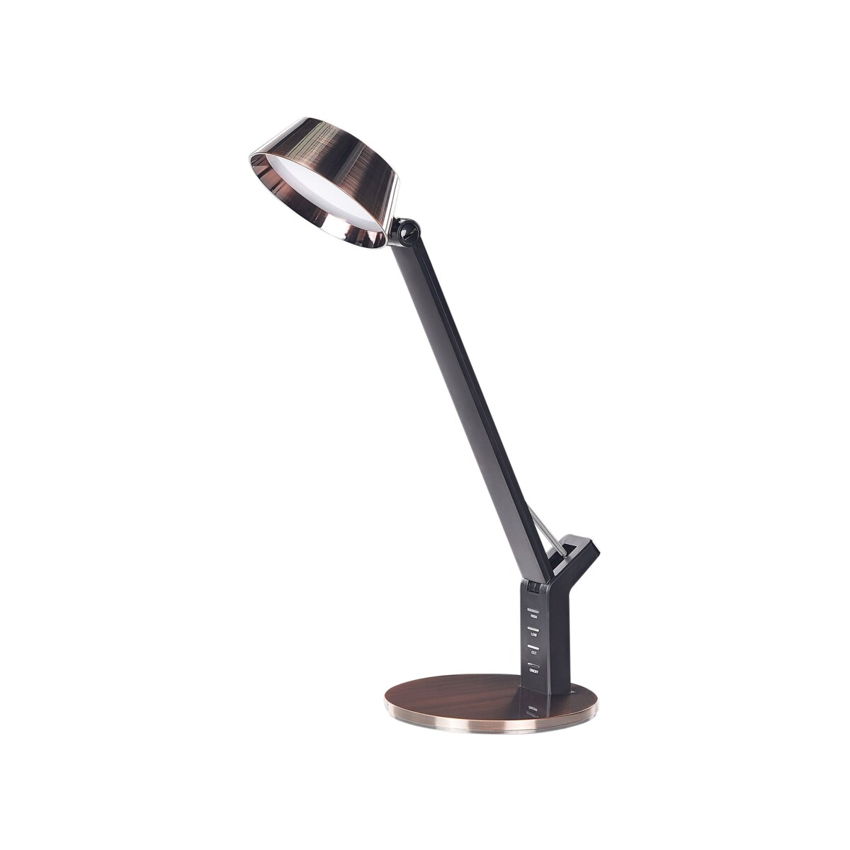 Lampa biurkowa LED metalowa z portem USB miedziana CHAMAELEON