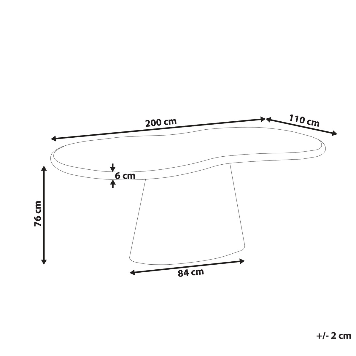 Stół ogrodowy SPOLETO 200 cm 110 cm Beżowy