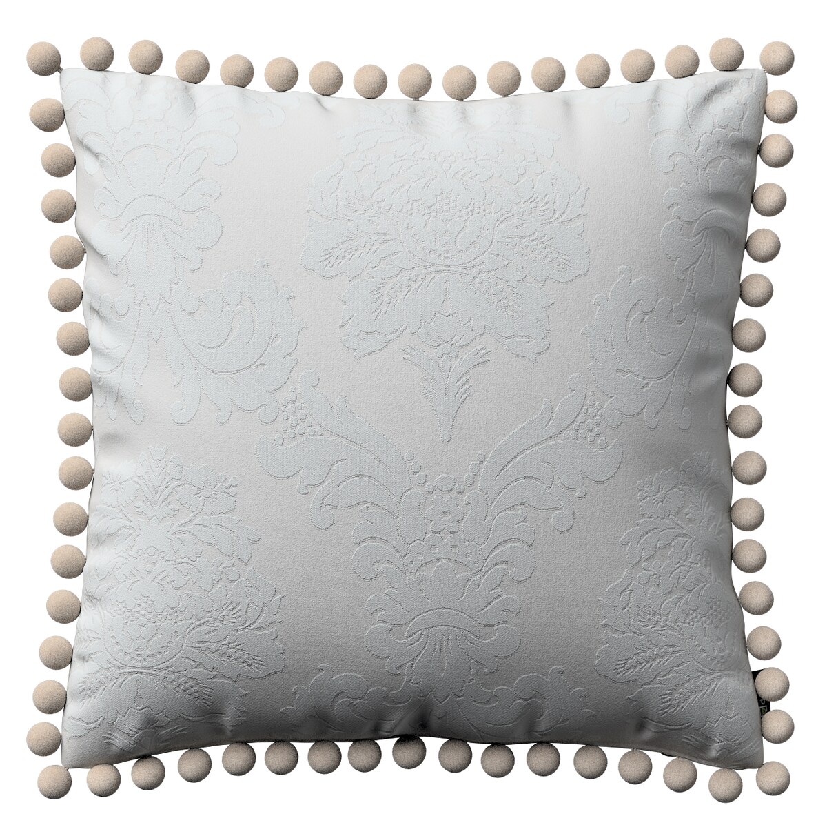 Poszewka Wera na poduszkę 45x45 liście akantu na jasno-popielatym tle