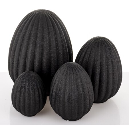 Dekoracja - czarne jajko 15,5x11,5x11,5 cm ceramiczne BLAKIE