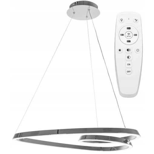 Lampa Sufitowa Wisząca Metal Ring Chrom Led Pilot