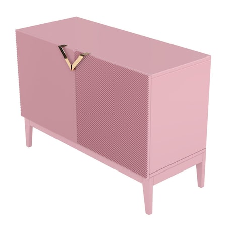 Drewniana komoda Visby DEMI LONG 2D / kolor pudrowy róż / szer. 100,5 cm