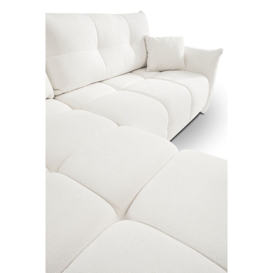 Narożnik z funkcją spania do salonu BOSE, lewostronny, śmietankowy