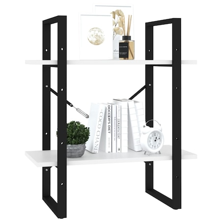 vidaXL 2-poziomowy regał na książki, biały, 60x30x70 cm