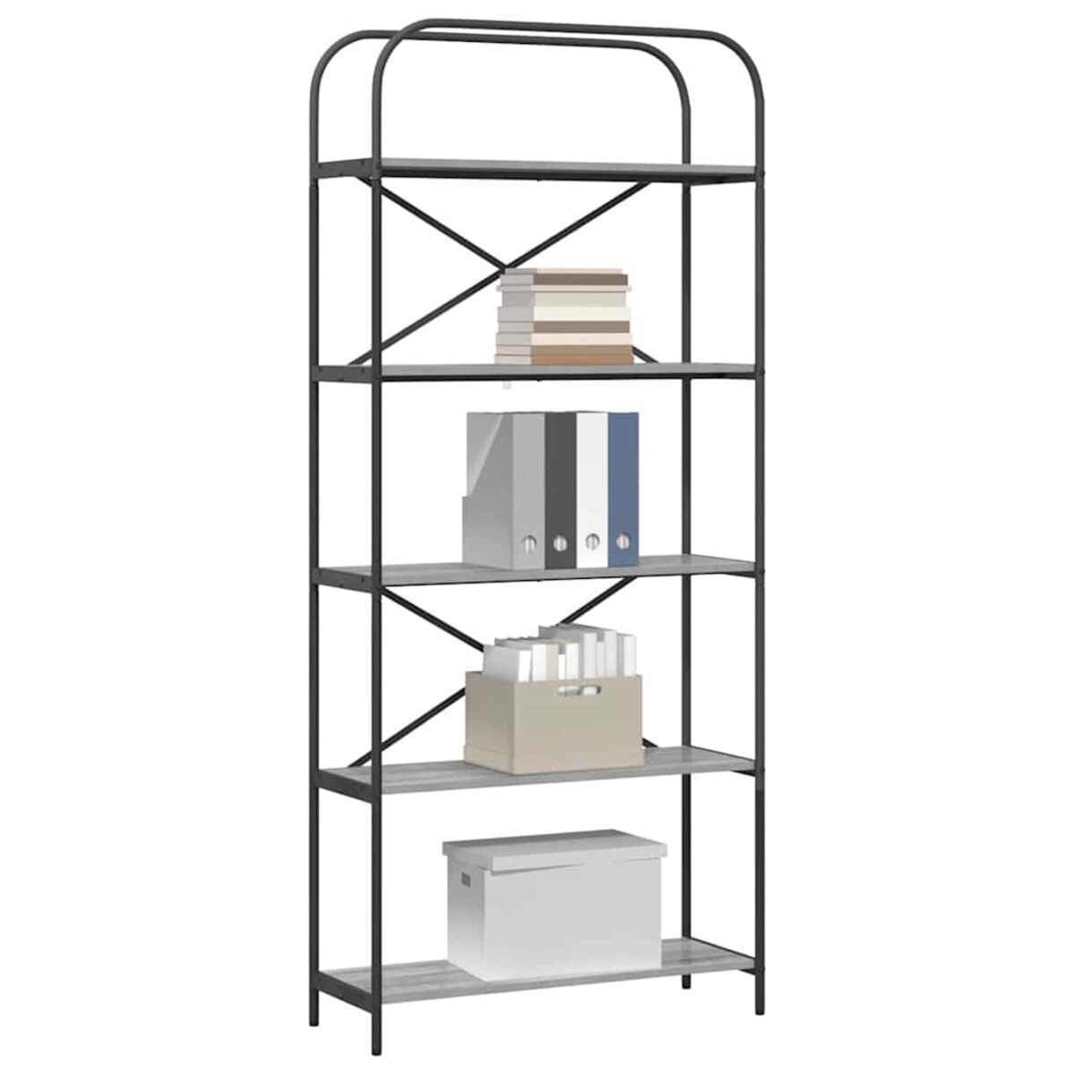 vidaXL Półka na książki Szary dąb sonoma 80 x 30 x 183 cm