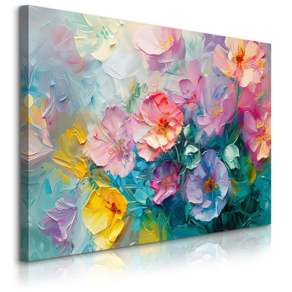 Obraz Ścienny Do Salonu Kolorowe Polne Kwiaty Akwarele Malunek 40x30cm