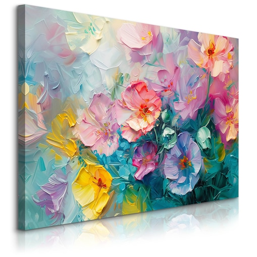 Obraz Ścienny Do Salonu Kolorowe Polne Kwiaty Akwarele Malunek 40x30cm