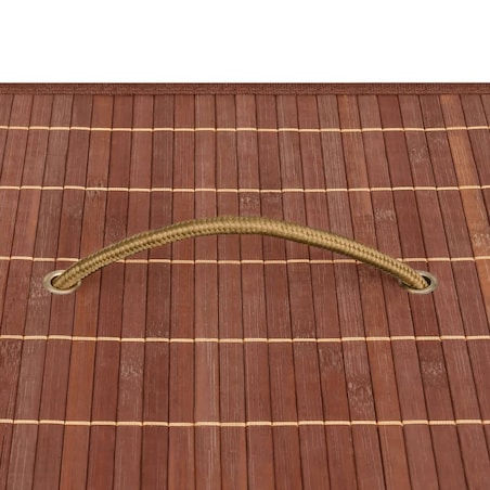 vidaXL Bambusowy kosz na pranie z 2 przegrodami, brązowy, 72 L