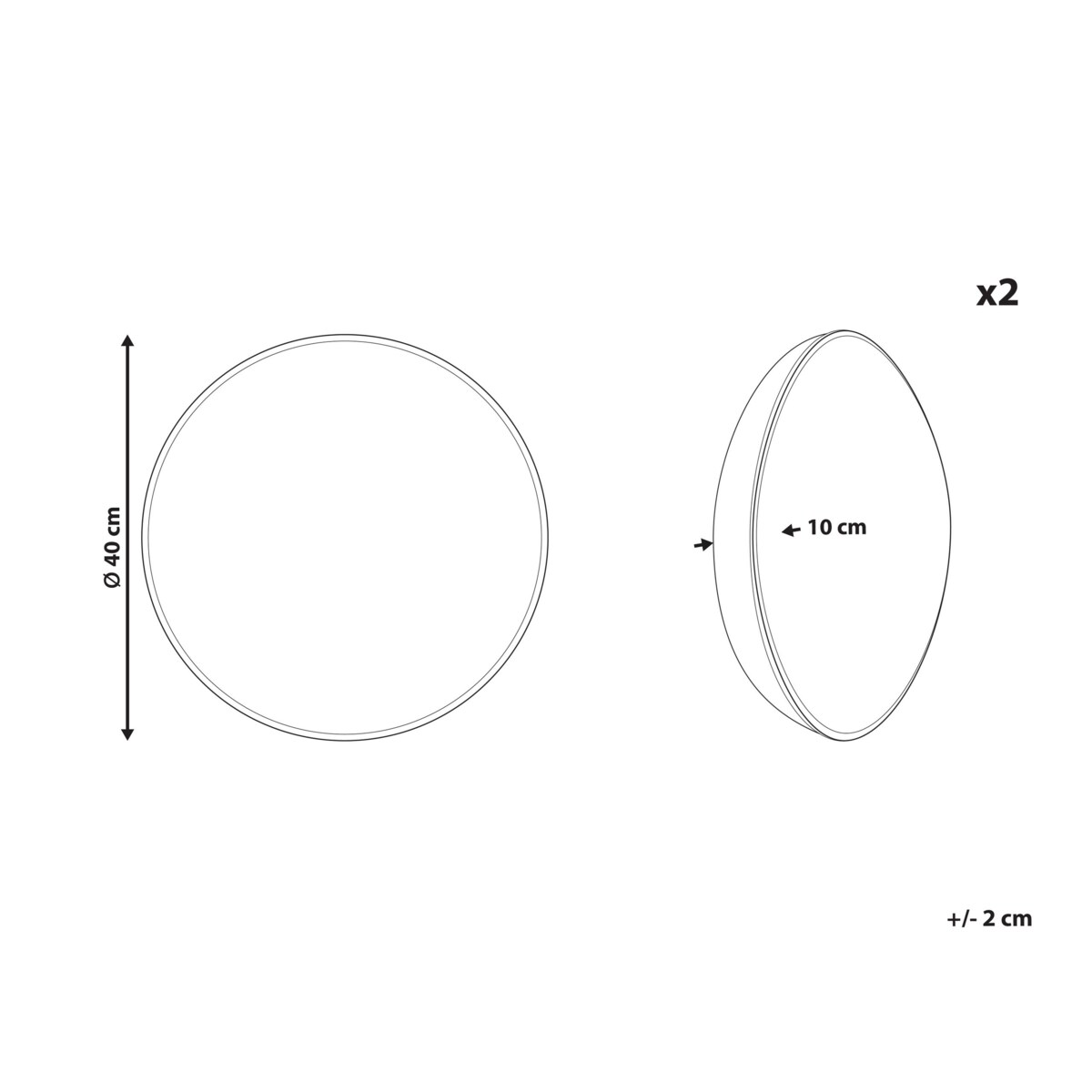 2 poduszki ogrodowe w kwiaty 40 cm wielokolorowe CASTELARO
