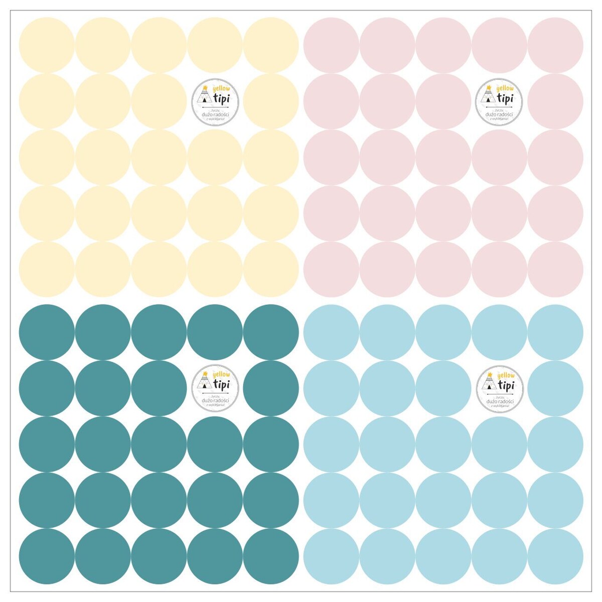 Zestaw naklejek Mini Dots positive tone, 40x40 cm
