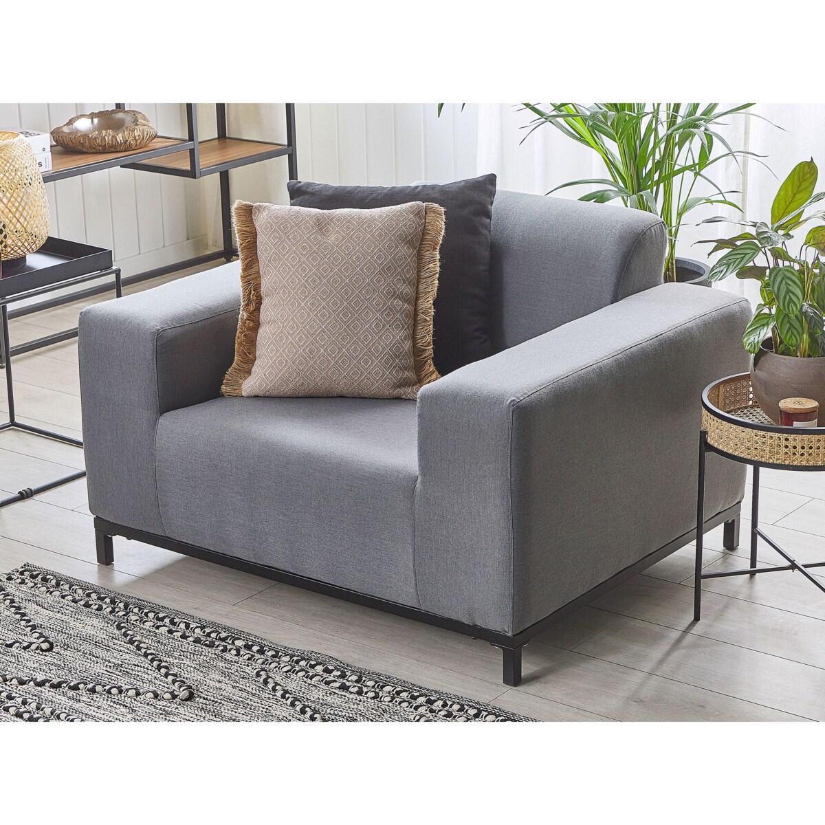 Zestaw 2 foteli ogrodowych szary z czarnym ROVIGO