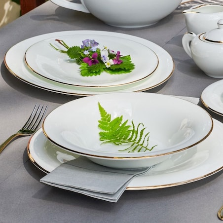 VILLA ITALIA Serwis obiadowy porcelanowy na 12 osób NAOMI GOLD