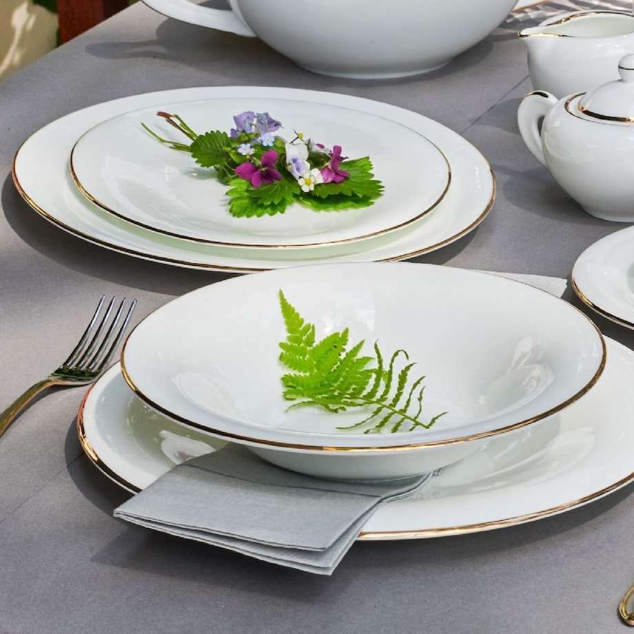 VILLA ITALIA Serwis obiadowy porcelanowy na 12 osób NAOMI GOLD