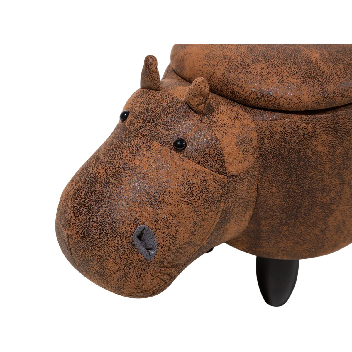 Pufa zwierzak ze schowkiem ekoskóra brązowa HIPPO