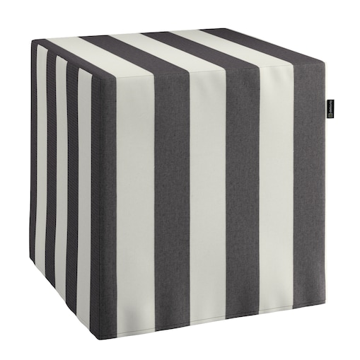 Pufa kostka, biało-grafitowe pionowe pasy (5,5cm), 40 x 40 x 40 cm, Quadro