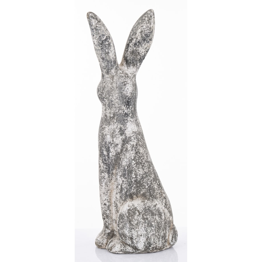 Dekoracja - cementowy szary królik wysoki 67x22x19 cm LEPORO-2 duży