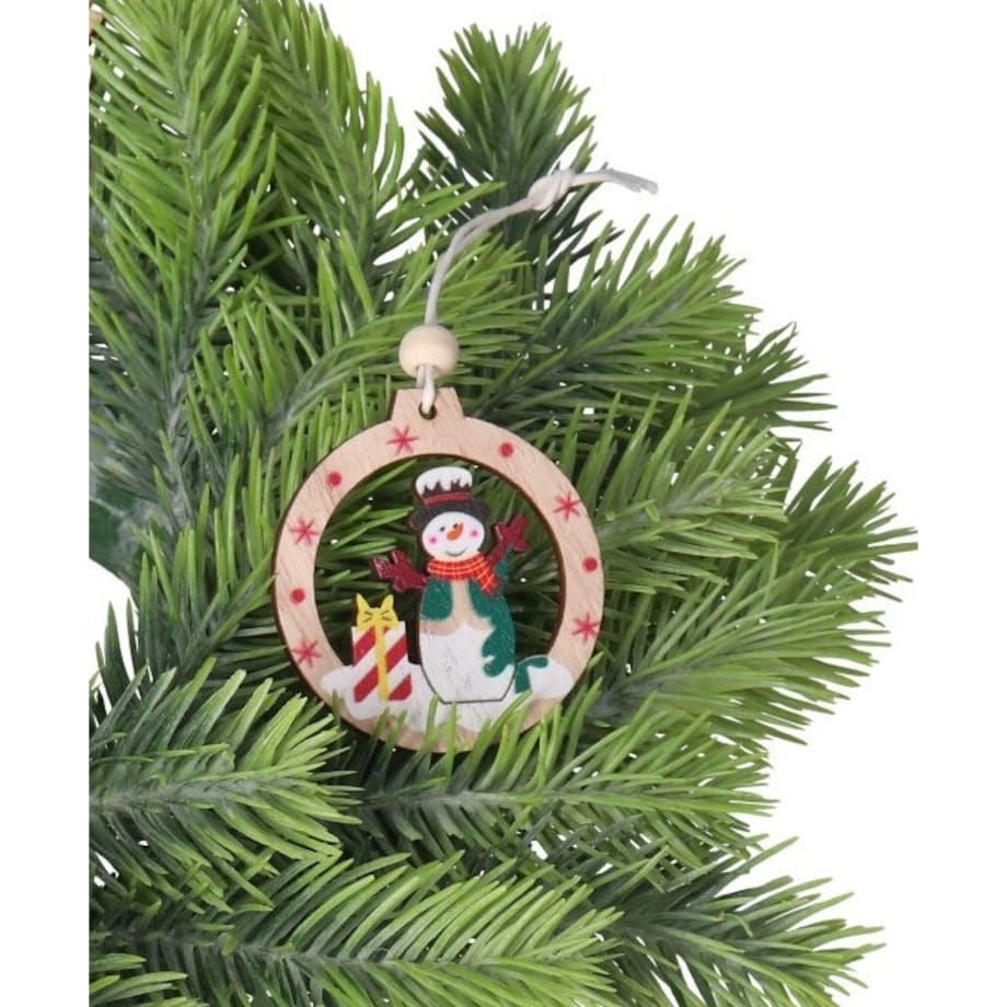 Bombki Na Choinkę Drewniane Ozdoba Stroik 12Szt