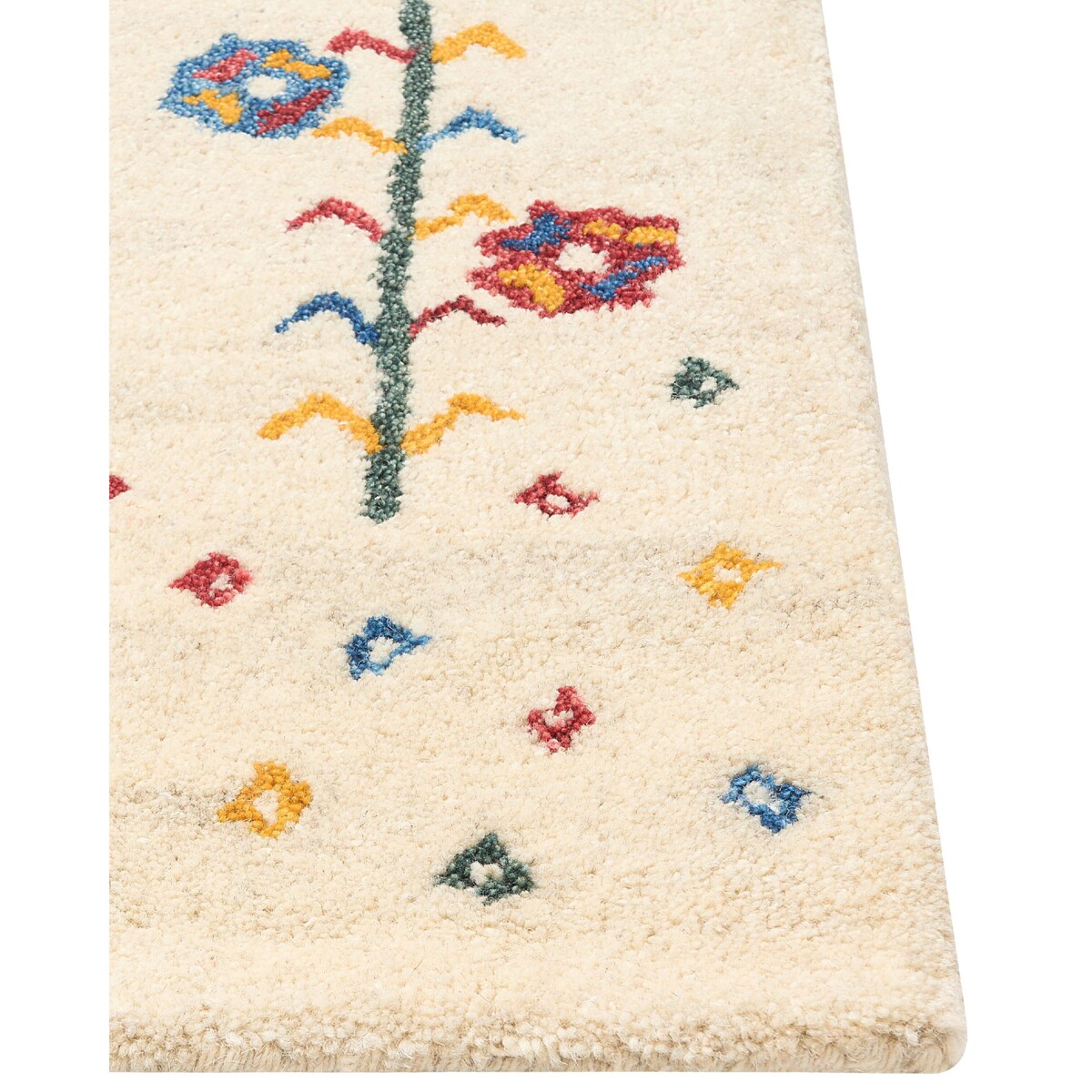 Dywan HUSUNLU Beżowy 140 x 200 cm Wełna Gabbeh