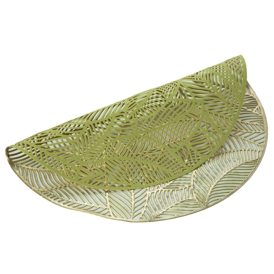 Podkładka Ażurowa Na Stół Okrągła W Listki Ozdobna 37 Cm Złota