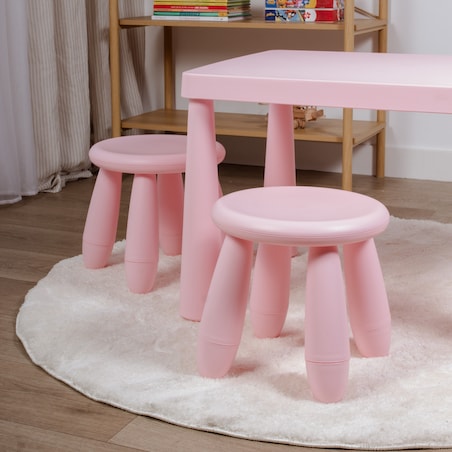Zestaw dla dzieci stolik i krzesełka plastikowy różowy
