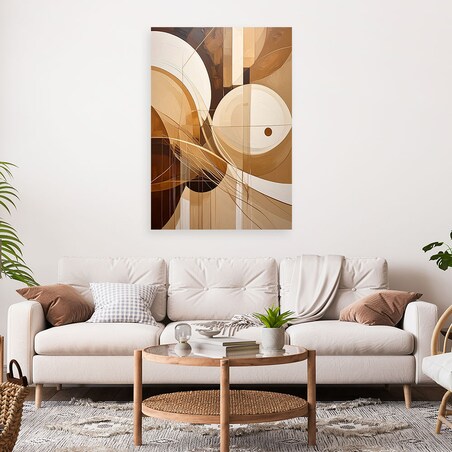 Obraz do salonu sypialni kuchni, Abstrakcyjne kształty w odcieniach brązu