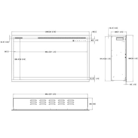 Wkład elektryczny AFLAMO 3D - do zabudowy - 100x60x20 cm - kominek LED z funkcją grzania 750/1500 W