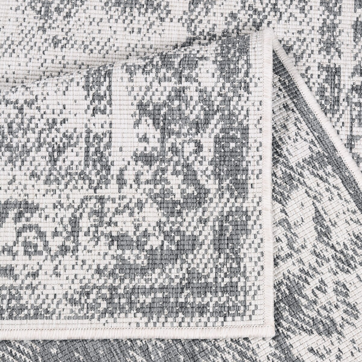 Funkcjonalny dywan na zewnątrz i do wnętrz, dwustronny DUO 55770 Szary 80x150