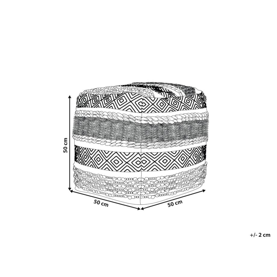 Puf 50 x 50 x 50 cm kremowy KANAM