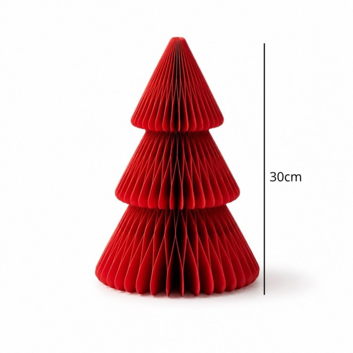 Papierowa dekoracja choinka Bożonarodzeniowa składana, czerwona 30cm WOZ64