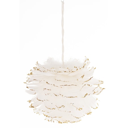 Zawieszka świąteczna, biała z tkaniny Ø 15 cm