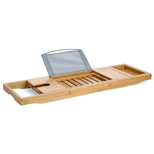 Półka na wannę, bambusowa z podstawką na książkę, 70 cm